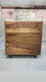 Shown in the photos is a 31" wide custom vanity cabinet built from gorgeous solid walnut wood.