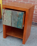 - Custom build  - With one of a kind reclaimed teak wood door fronts  - 20" x 16"  x 25" (ht)  - 2" frame